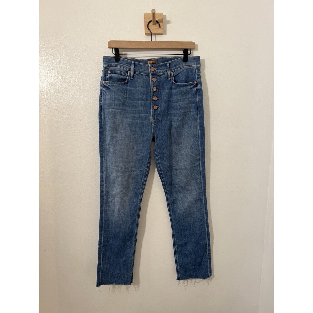 Mother Denim The Pixie Dazzler Ankle Fray Beginners Luck Light Wash Sz 31 NWT